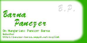 barna panczer business card